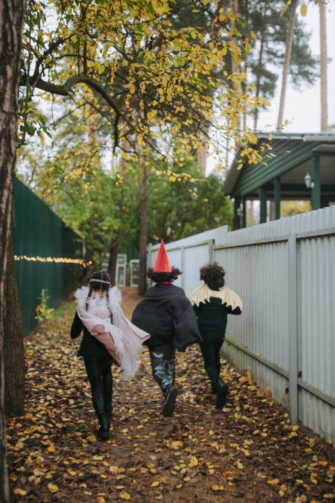 Kids trick or treating in the streets